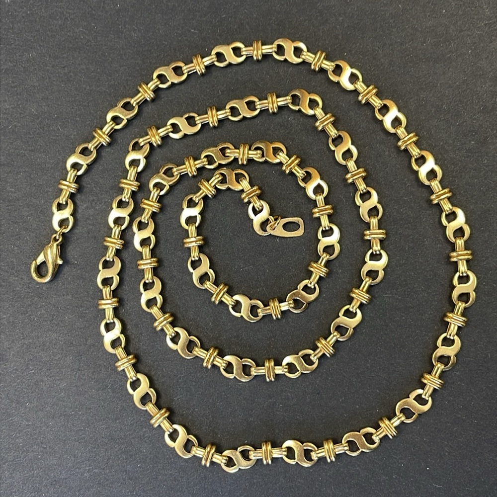 Vintage Gold Tone 31 Inch Fancy Link Chain Necklace - Picture 5 of 7